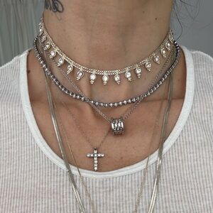 child of wild silver and crystal necklace/choker💎